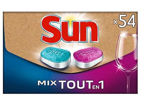 Sun - Tabletas para lavavajillas Mix Expert todo en 1, formato ecológico práctico, 54 lavados (lote de 27 tabletas Sun Expert y 27 tabletas Sun Tout-En-1) Embalaje Deteriorado Discount