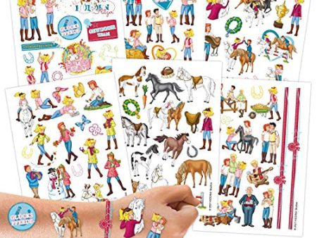 100 tatuajes para pegar - tatuajes infantiles respetuosos con la piel Bibi & Tina - diseños para niños - como regalo de cumpleaños o idea de regalo - veganos Embalaje Deteriorado Online Hot Sale