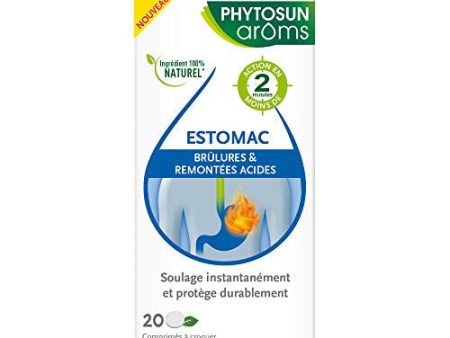 Phytosun arôms quemaduras de estómago y elevadores ácidos - aroma de menta natural - azúcar - libre de azúcar - 20 tabletas masticables Embalaje Deteriorado Discount