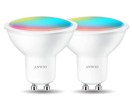 2 Unidades 5W Bombillas Inteligentes GU10 LED RGB WiFi, Funciona con Alexa, Google Home y Smart Life, Equivalente a 32W, 350 Lúmenes, ANWIO. Reacondicionado Sale