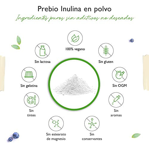 Prebio Inulin Powder - 1100 g (1, 1 kg) - Alto contenido en fibra - Prebiótico - Residuos controlados - Origen Europa - Naturalmente de la raíz de achicoria - 100% Vegano Embalaje Deteriorado Online Hot Sale