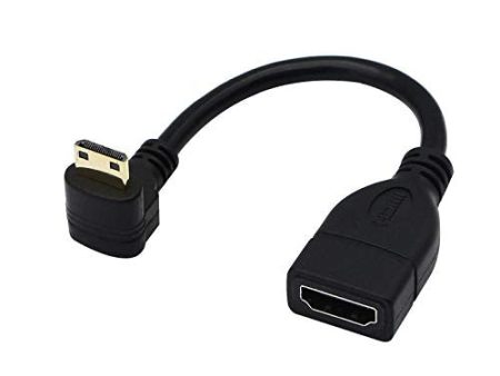 Yaodhaod Ángulo Ascendente Mini HDMI a HDMI Adaptador 15CM Mini HDMI HDMI Macho a HDMI Hembra Chapado en Oro Soporte 4K 30Hz, tabletas, cámaras, GoPro Hero 5 y Otros on Sale